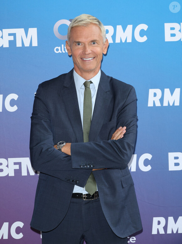 Christophe Jakubyszyn lors de la conférence de presse de rentrée BFM TV. - RMC du groupe Altice France à Paris, France, le 31 août 2023. © Coadic Guirec/Bestimage