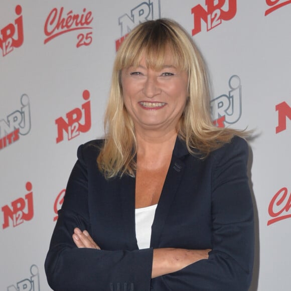Christine Bravo - Conférence de presse de la grille de rentrée 2015/2016 des chaînes NRJ12, NRJ Hits et Chérie 25 à la Cour du Marais à Paris, le 27 août 2015.