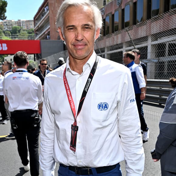 Paul Belmondo durant le 6eme Monaco E-Prix à Monaco, le 6 mai 2023. Nick Cassidy (Envision Racing) s'est imposé à Monaco devant le Néo-Zélandais Mitch Evans (Jaguar TCS Racing), arrivé second, et le Britannique Jake Dennis (Avalanche Andretti), 3eme. Nick Cassidy prend la tête du championnat. Le championnat de Formule E est une compétition automobile, organisée par la FIA, mettant en scène uniquement des monoplaces 100% électriques. Le premier E Grand Prix a eu lieu à Pekin en septembre 2014. © Bruno Bebert/Bestimage 