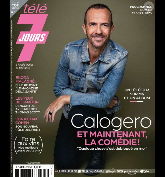 Calogero en couverture de "Télé 7 Jours" le 4 septembre 2023.