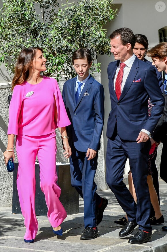 La princesse Marie de Danemark, Le prince Henrik de Danemark, Le prince Joachim de Danemark - Confirmation du prince Henrik de Danemark en l'Eglise danoise à Paris, le 18 mai 2023. © Clément Prioli / Bestimage 