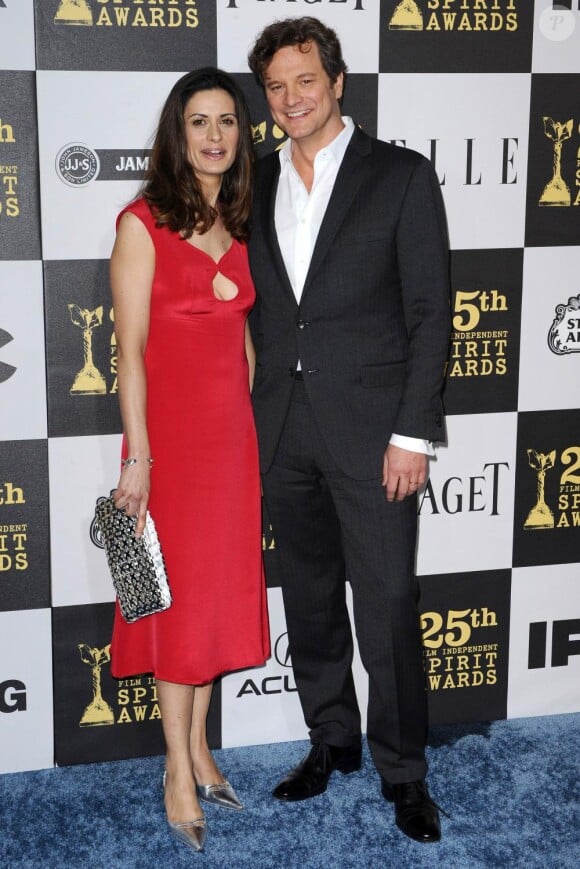 Colin Firth et son épouse Livia aux Spirit Awards, à Los Angeles, le 05/03/2010.