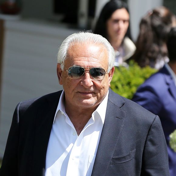 Dominique Strauss Kahn et sa compagne Myriam L'Aouffir aux Internationaux de France de tennis de Roland Garros le 30 mai 2015.