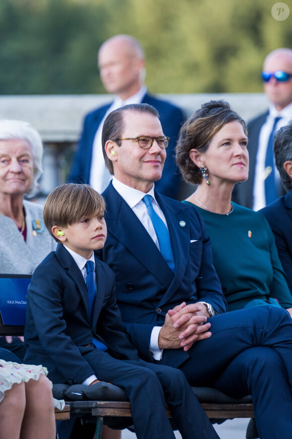 Le prince Daniel de Suède, Le prince Oscar, lors du concert de la ville de Stockholm à Lejonbacken dans le cadre des célébrations du jubilé du roi Carl XVI Gustav de Suède (50ème anniversaire de l'accession au trône du roi) à Stockholm, Suède, le 16 septembre 2023. 