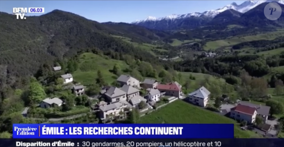 Capture d'écran de reportage de BFMTV consacré à la disparition d'Émile, 2 ans et demi.