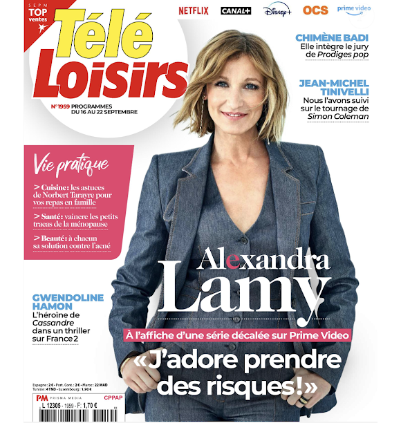 "Télé-Loisirs", 11/09/2023, Alexandra Lamy en couverture.