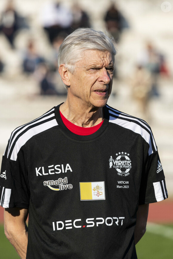 Exclusif - Arsène Wenger - Match de football entre le Variétés Club de France et l'équipe Fratelli Tutti composée de prêtres et séminaristes vivant à Rome au stade Foro Italico le 22 mars 2023. © Pierre Perusseau / Bestimage