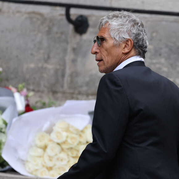 Nagui - Arrivées des célébrités aux obsèques de Jane Birkin en l'église Saint-Roch à Paris. Le 24 juillet 2023 © Jacovides-KD Niko / Bestimage