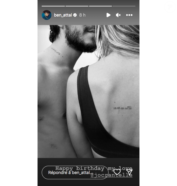 Ils ont une date tatouée sur le corps
Ben Attal et Jordane Crantelle sur instagram