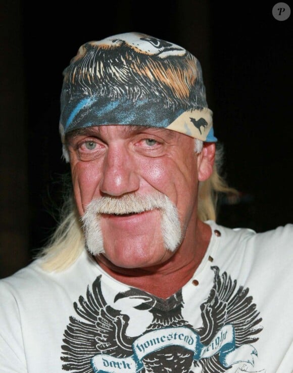 Il avait également mis, sur la tête, le traditionnel bandana qu'il porte sur le ring depuis de très nombreuses années.
Hulk Hogan.
