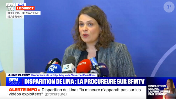 La procureure de la République de Saverne, Aline Clérot orchestre une conférence presse pour faire le point quant à l'enquête pour retrouver Lina (BFMTV).