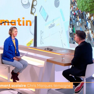 Marie Portolano face à Chris Marques sur le plateau de "Télématin" France 2.