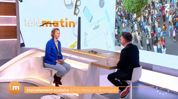 Marie Portolano face à Chris Marques sur le plateau de "Télématin" France 2.