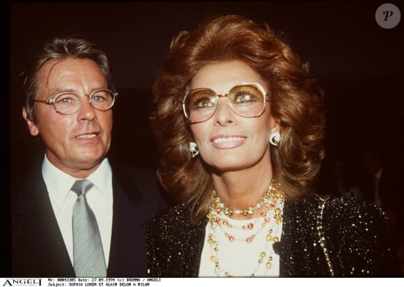 Sophia Loren avec Alain Delon à Milan