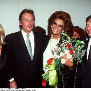 Sophia Loren avec Alain Delon à Milan