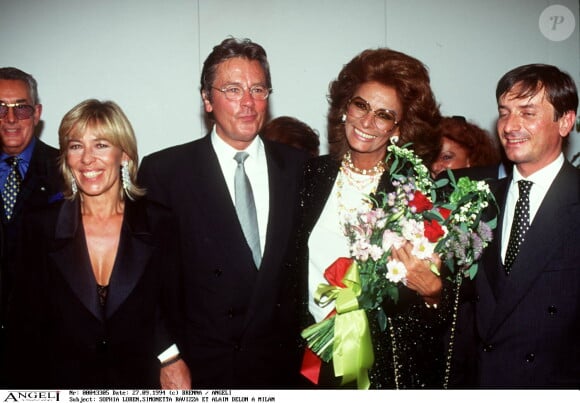 Sophia Loren avec Alain Delon à Milan