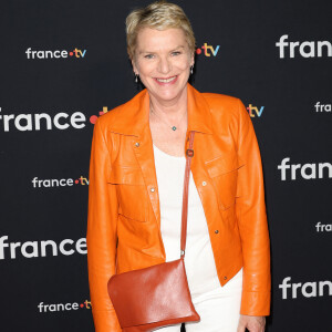 Elise Lucet au photocall pour la conférence de presse de rentrée de France TV à la Grande Halle de la Villette à Paris, France, le 11 juillet 2023. © Coadic Guirec/Bestimage 