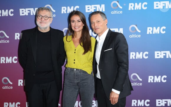 Il est aux commandes du "20heures de Ruquier" avec Julie Hammett
Laurent Ruquier, Julie Hammett et Marc-Olivier Fogiel lors de la conférence de presse de rentrée BFM TV. - RMC du groupe Altice France à Paris, France, le 31 août 2023. © Coadic Guirec/Bestimage