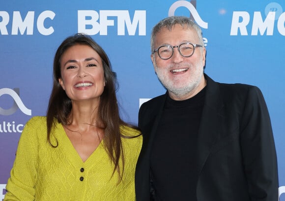 La complicité est évidente entre les deux
Julie Hammett et Laurent Ruquier lors de la conférence de presse de rentrée BFM TV. - RMC du groupe Altice France à Paris, France, le 31 août 2023. © Coadic Guirec/Bestimage