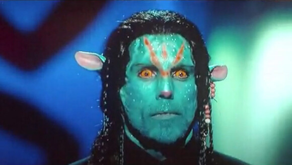 Ben Stiller parodiant Avatar lors des Oscars le 7 mars 2010