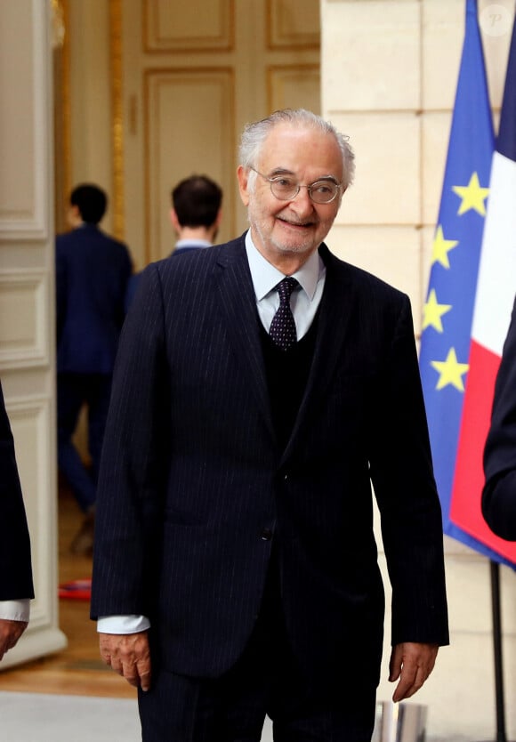 Jacques Attali - Cérémonie d'investiture du président de la République, Emmanuel Macron au Palais de l'Elysée à Paris le 7 Mai 2022, suite à sa réélection le 24 avril dernier. © Dominique Jacovides/Bestimage 