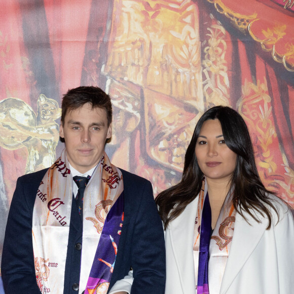 Louis Ducruet et sa femme Marie (enceinte) - Arrivées lors du 45ème Festival International du Cirque de Monte Carlo sous le chapiteau Fontvieille à Monaco le 20 janvier 2023. © Olivier Huitel/Pool/Bestimage 