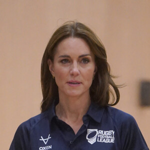 Catherine (Kate) Middleton, princesse de Galles, patronne de la Rugby football League, lors d'une visite au centre sportif Allam de l'Université de Hull pour participer à une journée d'inclusion de la Rugby League organisée par la Rugby football League Hull FC et l'Université.  The Princess of Wales, Patron of the Rugby Football League, takes part in a wheelchair rugby session during a visit to the Allam Sports Centre at the University of Hull to take part in a Rugby League Inclusivity Day hosted by the Rugby Football League Hull FC and the university. Picture date: Thursday October 5, 2023. 