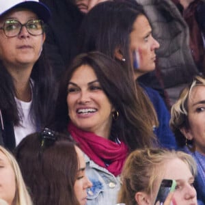 Helena Noguerra - People dans les tribunes du match de Coupe du monde de rugby entre la France et l'Italie (60-7) à Lyon le 6 octobre 2023. © Cyril Moreau-Dominique Jacovides/Bestimage