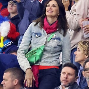 Helena Noguerra - People dans les tribunes du match de Coupe du monde de rugby entre la France et l'Italie (60-7) à Lyon le 6 octobre 2023. © Cyril Moreau-Dominique Jacovides/Bestimage