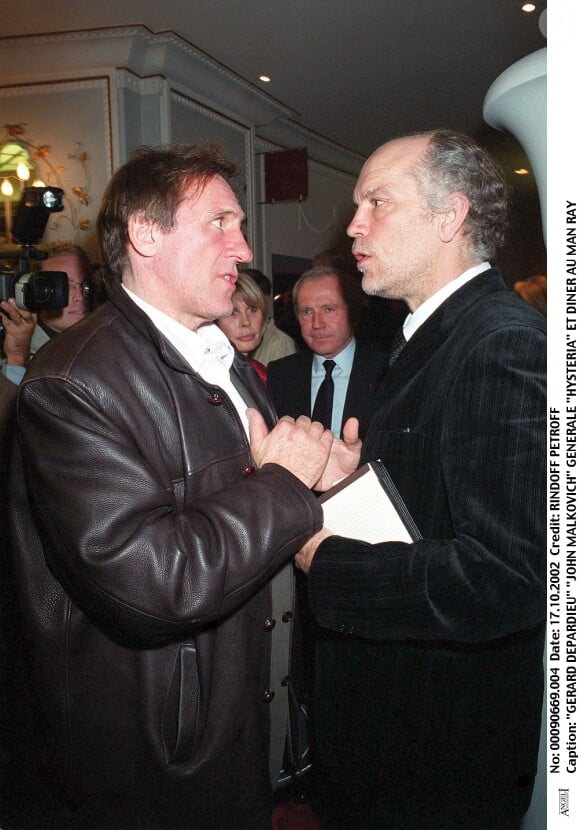 John Malkovich et Gérard Depardieu, générale "Hysteria" et diner au "Man Ray".
