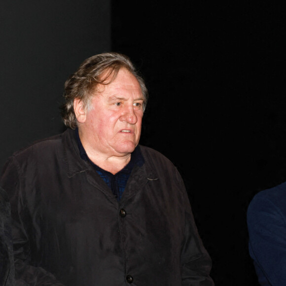 Gérard Depardieu, Sandrine Bonnaire et Zinedine Soualem lors du Festival Premiers Plans à Angers le 28 janvier 2022 pour la présentation du film "Umani" © Laetitia Notarianni / Bestimage