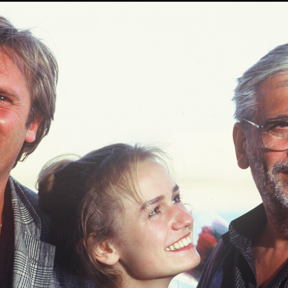 Gérard Depardieu, Maurice Pialat et Sandrine Bonnaire - Festival de Cannes 1987