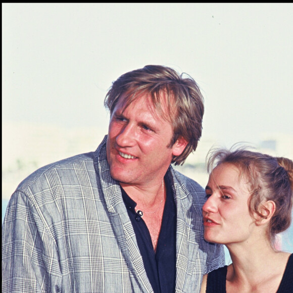 Gérard Depardieu et Sandrine Bonnaire - Festival de Cannes 1987