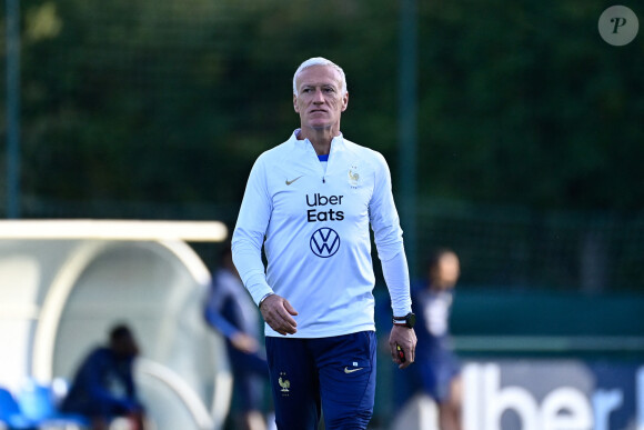 Didier Deschamps (sélectionneur) - - L'équipe de France en entrainement au Centre National du Football (CNF) de Clairefontaine-en-Yvelines, France, le 9 octobre 2023. © Federico Pestellini/Panoramic/Bestimage