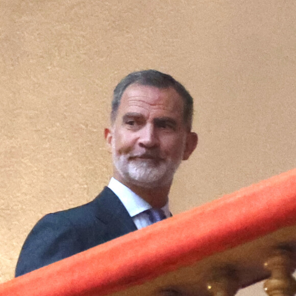 Le roi Felipe VI d'Espagne - La famille royale d'Espagne arrive à la réception des lauréats du prix Princesse des Asturies à Oviedo, le 19 octobre 2023. 