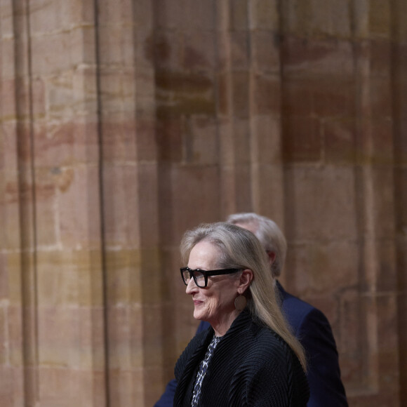 Meryl Streep était présente pour recevoir un prix. 
Meryl Streep - La famille royale d'Espagne accueille les lauréats du prix Princesse des Asturies lors d'une réception à Oviedo, le 20 octobre 2023. 