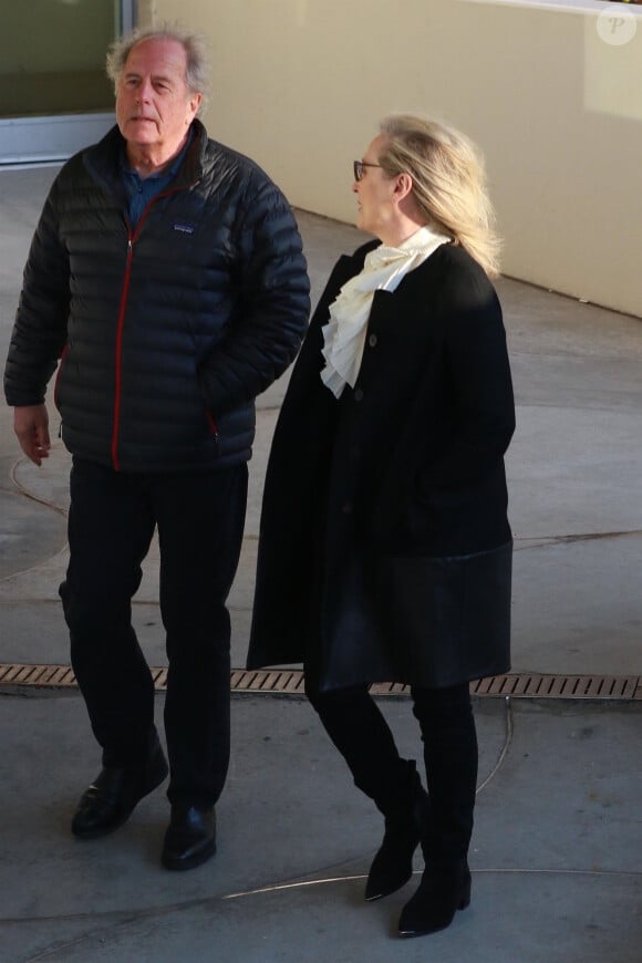 Meryl Streep et son mari Don Gummer à leur arrivée au musée Guggenheim à New York. Le 22 mars 2018 