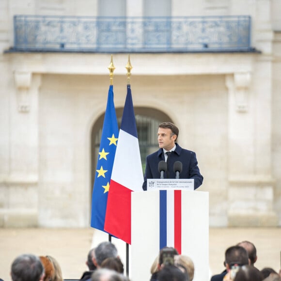 Cet événement avait été reporté en raison des obsèques du professeur Dominique Bernard assassiné à Arras
Emmanuel Macron - Le président de la République et sa femme lors de l'inauguration de la Cité internationale de la langue française à Villers-Cotterêts. Le 30 octobre 2023 © Gabrielle Cezard / pool / Bestimage