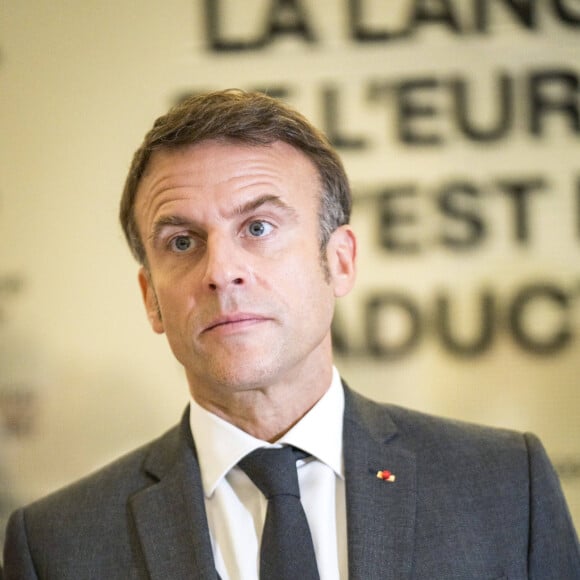 Emmanuel Macron - Le président de la République et sa femme lors de l'inauguration de la Cité internationale de la langue française à Villers-Cotterêts. Le 30 octobre 2023 © Gabrielle Cezard / pool / Bestimage