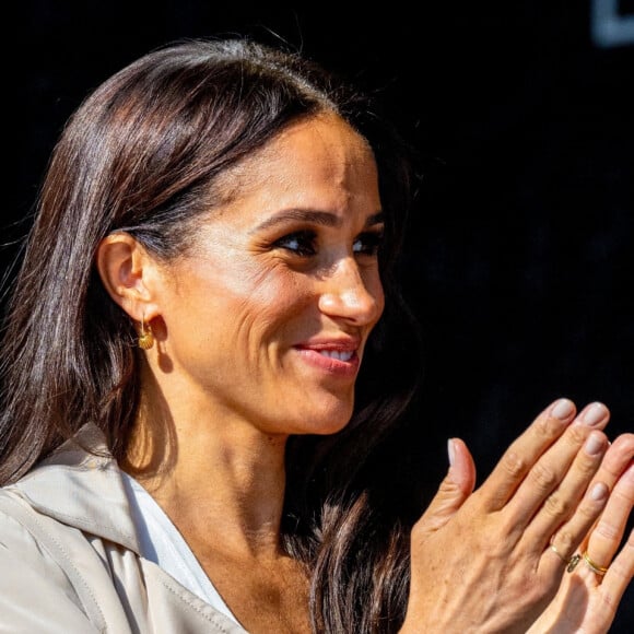 Et depuis, elle semble heureuse malgré des tensions perceptibles...
Meghan Markle, Duchesse de Sussex- Jour 7 des Invictus Games 2023, Merkur Spiel-Arena à Dusseldorf.