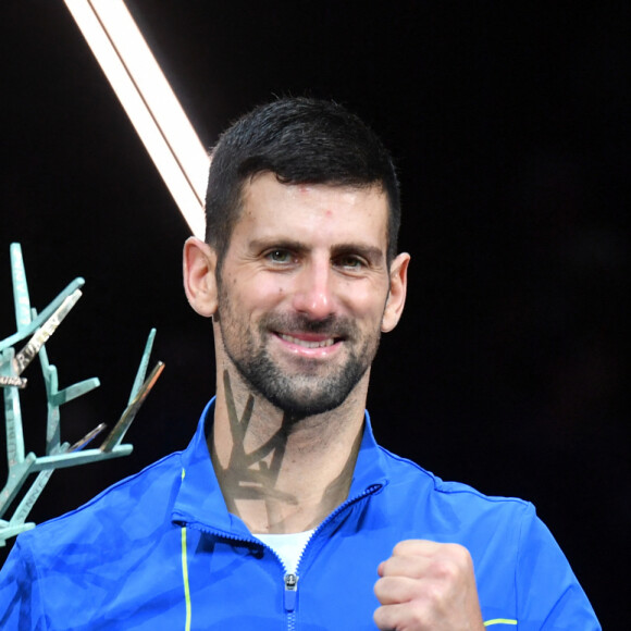 Novak Djokovic - TENNIS - Rolex Paris Bercy Masters 1000 - Novak Djokovic remporte la finale face à G.Dimitrov à Paris le 5 novembre 2023. Son septième titre à Bercy. © Veeren / Bestimage