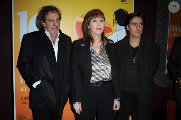 Charles Zrihen, Limor Livnat et Yvan Attal lors de l'ouverture du festival du Film d'Israël à Paris le 9 mars 2010