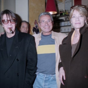 Archives - Jacques Dutronc, Jean-Marie Périer et Françoise Hardy - Exposition "Jean-Marie Périer", Carte blanche du magazine Elle, à Paris. En 1990. © Jean-Claude Woestelandt / Bestimage