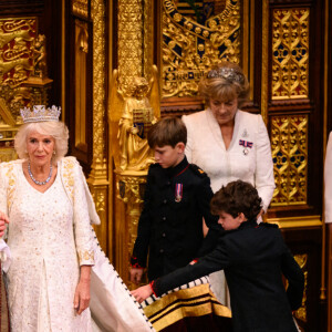 Premier "discours du trône" du roi Charles III d'Angleterre devant la chambre des Lords au palais de Westminster à Londres, le 7 novembre 2023. 