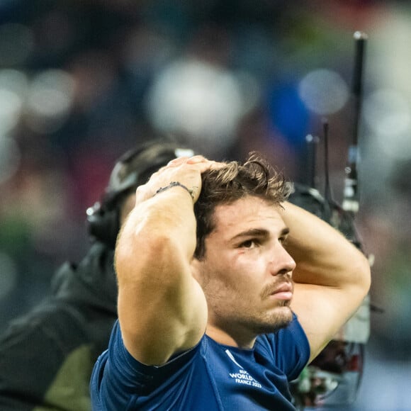 Antoine Dupont (XV de France) - Coupe du Monde de Rugby France 2023 - Match de quart de finale "France-Afrique du Sud (28-29)" au Stade de France à Saint-Denis 15 octobre 2023. 