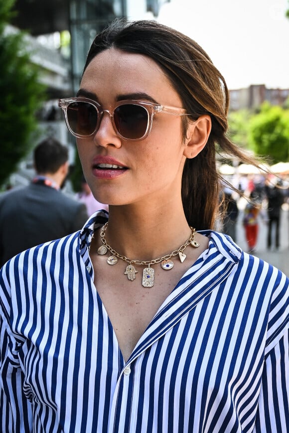 Exclusif - Diane Leyre (Miss France 2022) lors des Internationaux de France de tennis de Roland Garros 2023 à Paris, le 30 mai 2023. © Matthieu Mirville/Bestimage