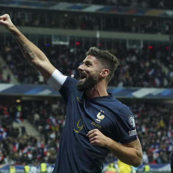 Tout comme Olivier Giroud entré en cours de match
Joie - Olivier Giroud (France) - Victoire de l'équipe de France face à Gibraltar (14 - 0) lors des éliminatoires de l'Euro 2024 à Nice, le 18 novembre 2023. © Norbert Scanella / Panoramic / Bestimage 