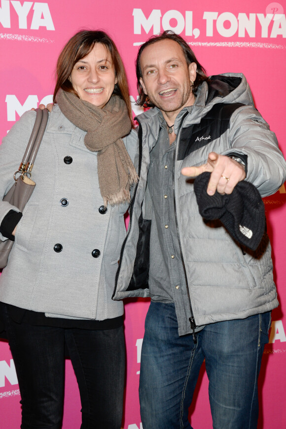 Philippe Candeloro et sa femme Olivia - Avant-première du film "Moi, Tonya" au cinéma l'UGC Normandie à Paris le 15 janvier 2018. © Coadic Guirec/Bestimage