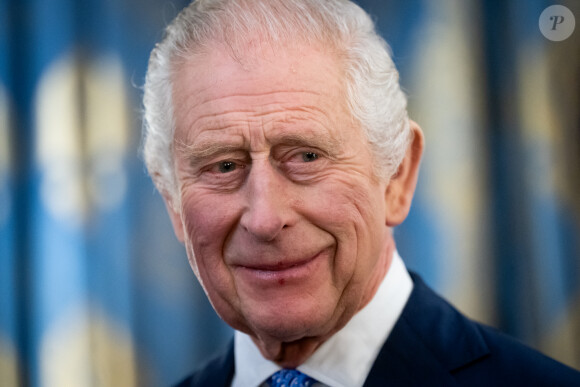 Le roi Charles III d'Angleterre lors d'une réception au palais de Buckingham à Londres, pour les délégués du Conseil ministériel des Territoires d'outre-mer. Le 15 novembre 2023 