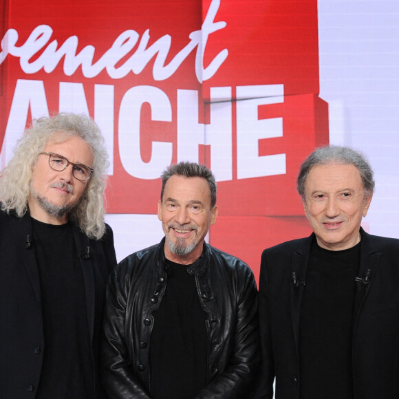 Exclusif - Yvan Cassar, Florent Pagny et Michel Drucker - Enregistrement de l'émission Vivement dimanche au studio Gabriel à Paris, le 10 novembre 2023, présentée par M.Drucker et diffusée le 26 novembre 2023 sur France 3. © Guillaume Gaffiot / Bestimage 